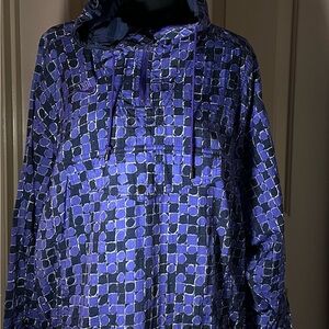 Nike Blue and Black Patterned Utility Jacket